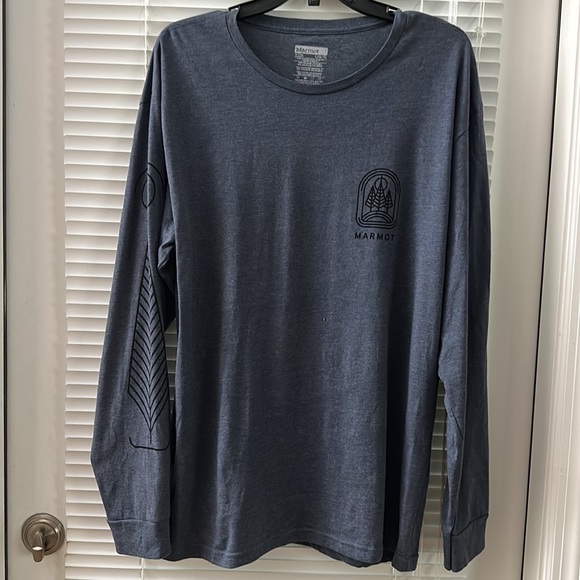 Marmot Wilderness Guide Navy Heather UpCycle® Long Sleeve Tee - Picture 5 of 7